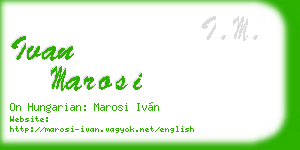 ivan marosi business card
