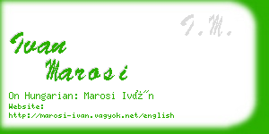 ivan marosi business card